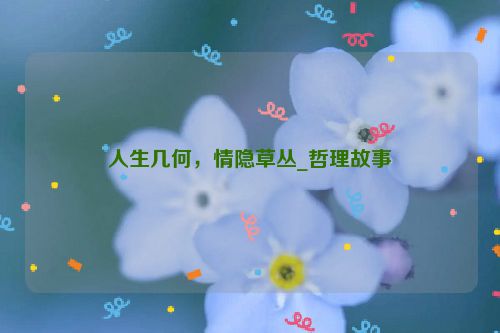 人生几何，情隐草丛_哲理故事