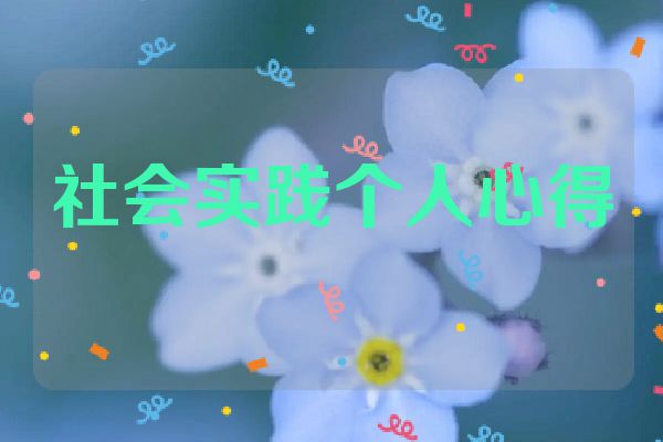 社会实践个人心得