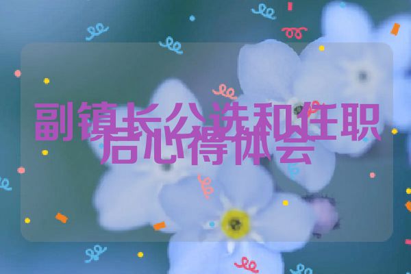 副镇长公选和任职后心得体会