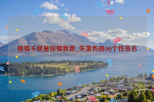 感情不就是你情我愿_失落伤感QQ个性签名