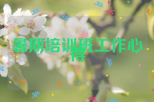 暑期培训班工作心得