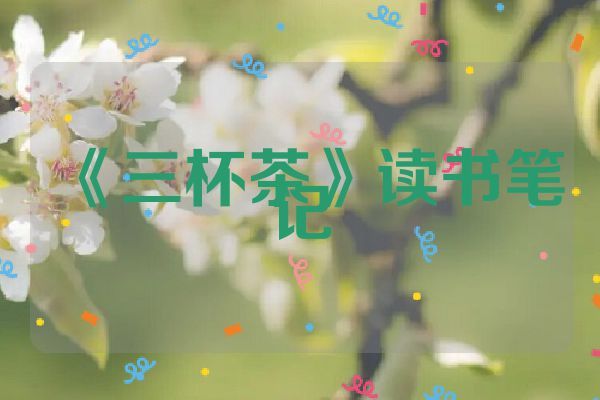 《三杯茶》读书笔记
