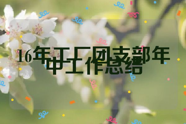 16年工厂团支部年中工作总结