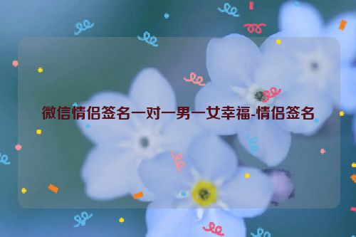 微信情侣签名一对一男一女幸福-情侣签名