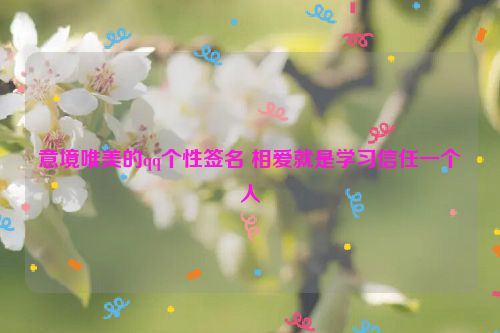 意境唯美的qq个性签名 相爱就是学习信任一个人