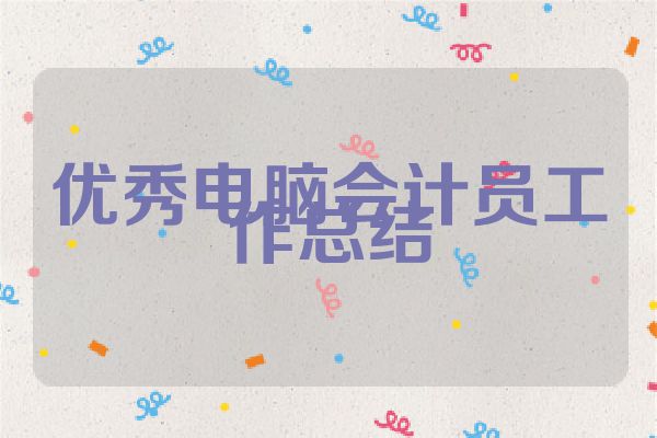 优秀电脑会计员工作总结
