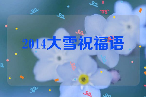 2014大雪祝福语