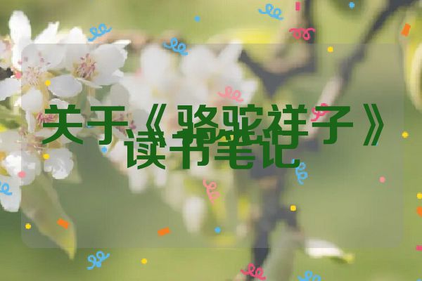 关于《骆驼祥子》读书笔记