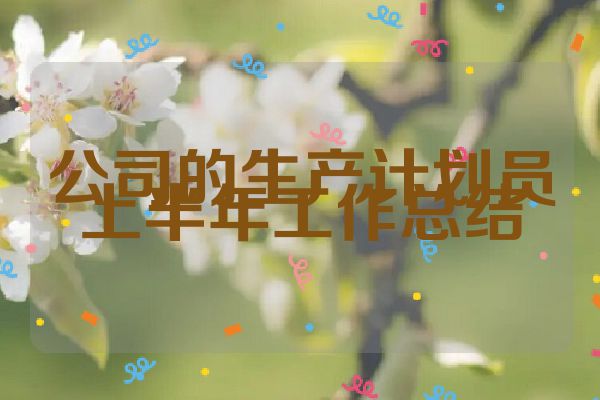 公司的生产计划员上半年工作总结