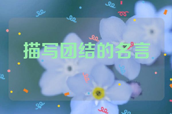 描写团结的名言