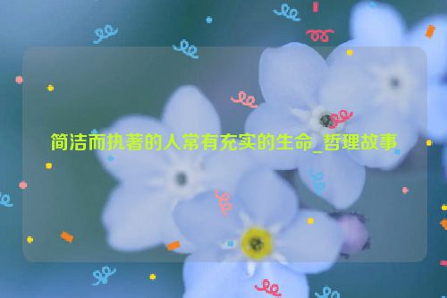 简洁而执著的人常有充实的生命_哲理故事