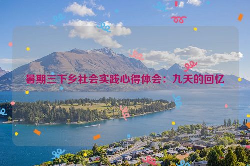 暑期三下乡社会实践心得体会：九天的回忆