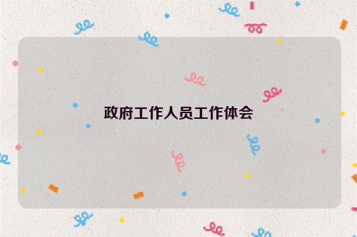 政府工作人员工作体会