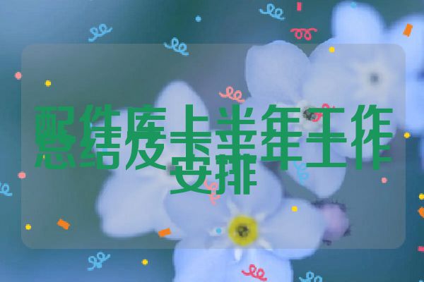 配件库上半年工作总结及下半年工作安排