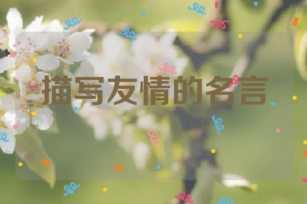描写友情的名言