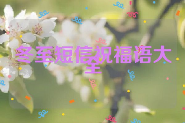 冬至短信祝福语大全