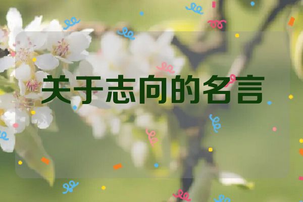 关于志向的名言