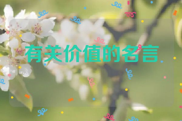有关价值的名言