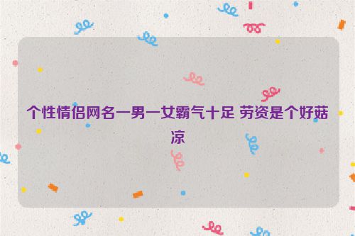 个性情侣网名一男一女霸气十足 劳资是个好菇凉