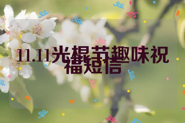 11.11光棍节趣味祝福短信