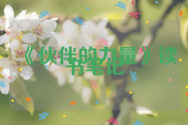 《伙伴的力量》读书笔记