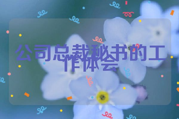 公司总裁秘书的工作体会