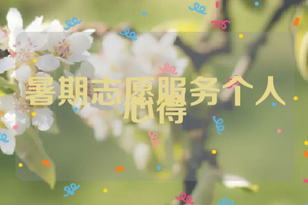 暑期志愿服务个人心得