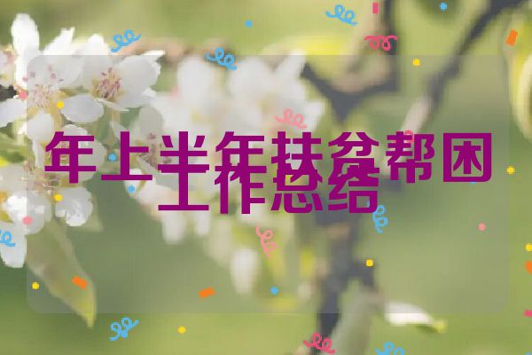 年上半年扶贫帮困工作总结