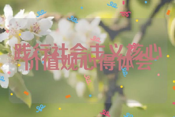 践行社会主义核心价值观心得体会
