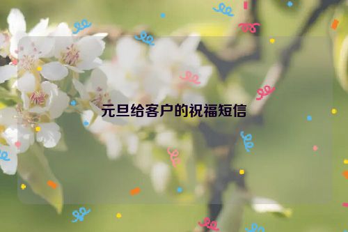 元旦给客户的祝福短信