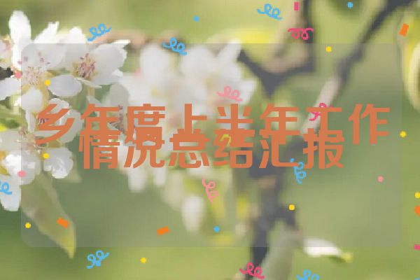 乡年度上半年工作情况总结汇报