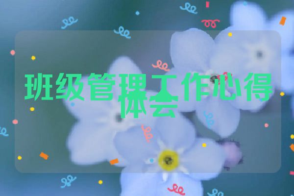 班级管理工作心得体会