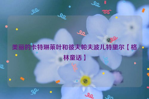 美丽的卡特琳莱叶和彼夫帕夫波儿特里尔【格林童话】