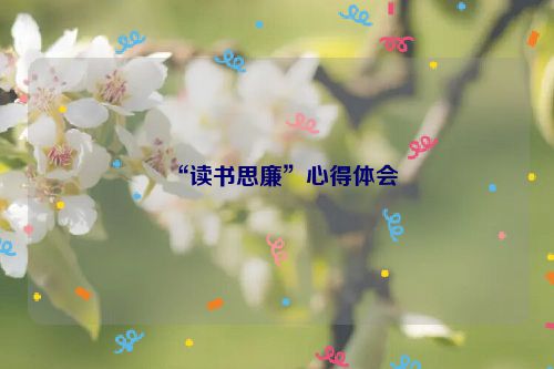 “读书思廉”心得体会