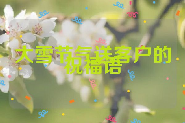 大雪节气送客户的祝福语