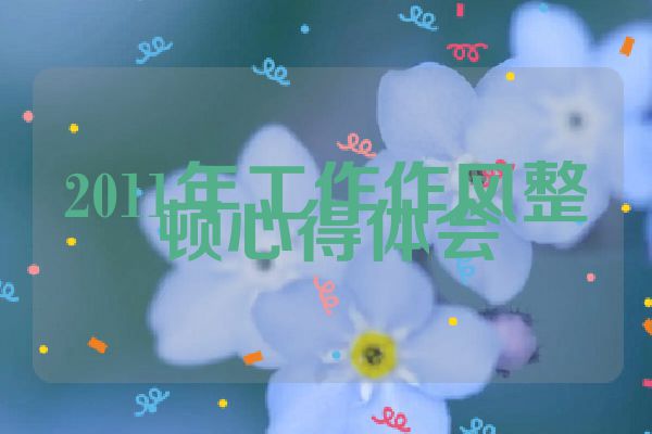 2011年工作作风整顿心得体会