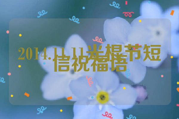 2014.11.11光棍节短信祝福语