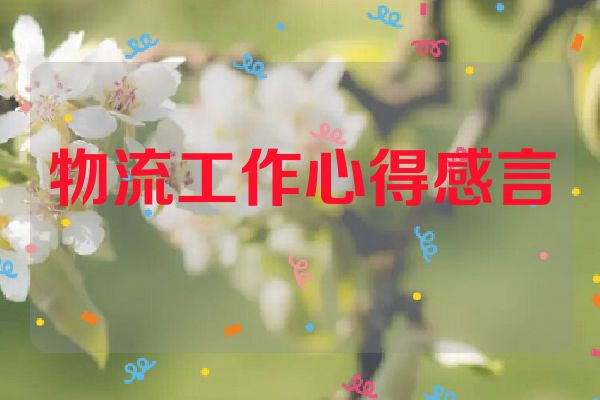 物流工作心得感言