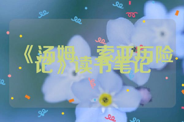《汤姆・索亚历险记》读书笔记