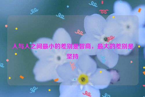 人与人之间最小的差别是智商，最大的差别是坚持