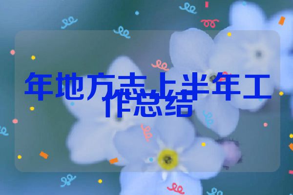 年地方志上半年工作总结