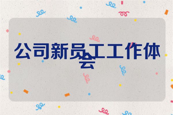 公司新员工工作体会