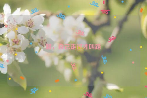 路，自己走过才叫路
