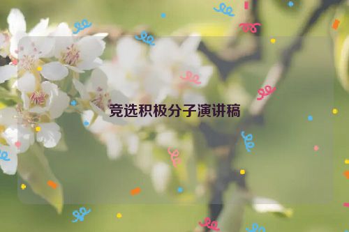 竞选积极分子演讲稿