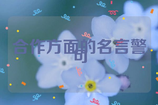 合作方面的名言警句
