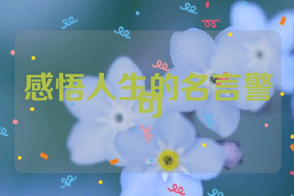感悟人生的名言警句