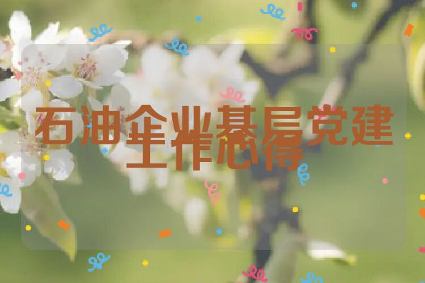 石油企业基层党建工作心得