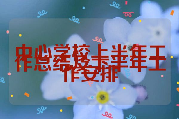 中心学校上半年工作总结及下半年工作安排