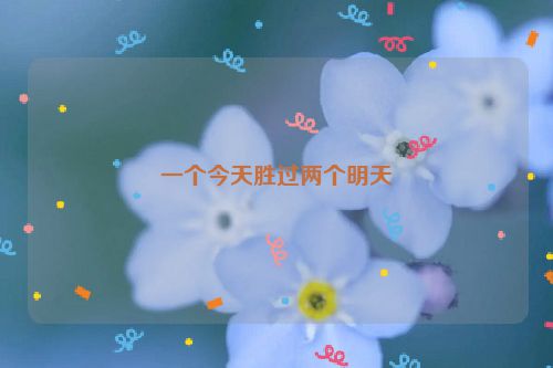 一个今天胜过两个明天