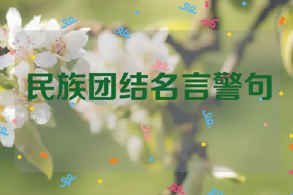 民族团结名言警句
